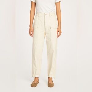 THE GREAT. Light Cream Cargo Trousers